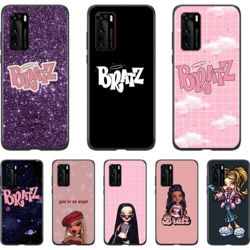 Fashion Brand Doll Bratz Luxury For Huawei P40 P30 P20 P10 P9 P8 Lite E Pro Plus mini 2019 Black Soft Phone Case