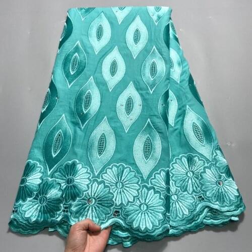 Latest 100%cotton Swiss Lace Fabric Nigerian Lace 2021 High Quality Swiss Voile In Switzerland Dubai Style For Women 5yards