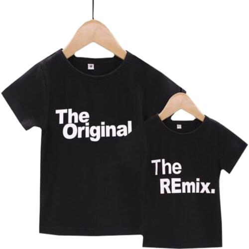 2019 New Family Look Fashion Family Matching Outfits Letter Printed The Original Remix Family T-shirts Father and Son Clothes
