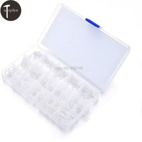 NEW 225 PCS VMQ O-Ring Washer Sealing Assortment 15 Different Sizes O-Ring Washer Sealing Assortment Rubber O Ring Kit Seals