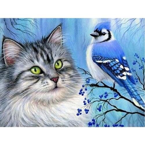 New Arrivals Full Drill Square/Round Diamond Painting Cat Bird Home Decoration Display Rhinestone Picture Kits Embroidery