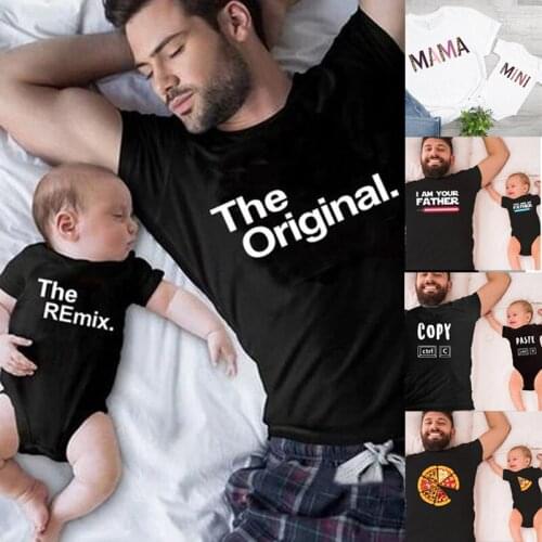 Daddy and Baby Matching Clothes Newborn Baby Clothing 0-24 Month Boy Girl T Shirt Man Dad Son Doughter Family Outfits Funny