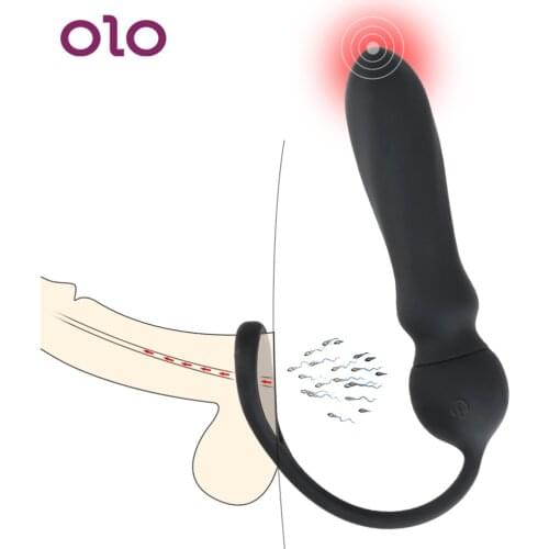 OLO Bullet Vibrator Anal Plug Delay Ejaculation Ring Prostate Massager Vagina Pussy Stimulator Sex Toys for Women Men Couple