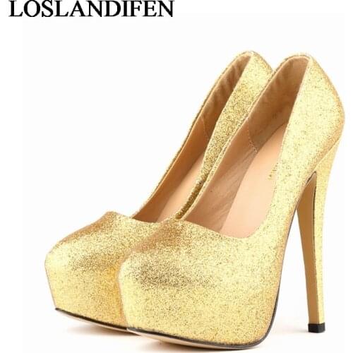 Sexy Temperament Sequins Crystal Pump Female Thin Heels High Heel Shoes Princess Platform Womens Pumps 2020 New NLK-A0007