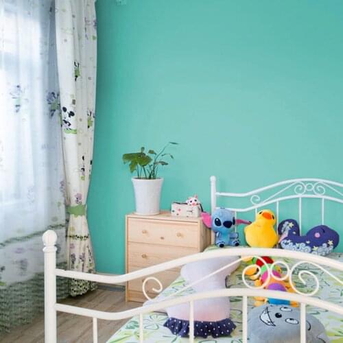 Peacock Blue Plain Mediterranean Waterproof Wallpaper INS Style TV Background Non-woven Dark Green Bedroom Wallpaper