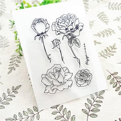 10*14CM Hot sale rose Transparent Clear Stamps / Silicone Seals Roller Stamp for DIY scrapbooking photo album/Card Making