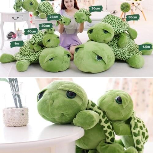 Super Cute Green Big Eyes Tortoise Plush Toy Soft Animals Turtle Toys Baby Doll Children Gift Stuffed Plush Toy