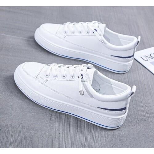 Woman Vulcanize Shoes Women Walking Comfortable Breathable Flat Flexible Skateboarding Shoes For Women Genuine Leather Walk Shoe