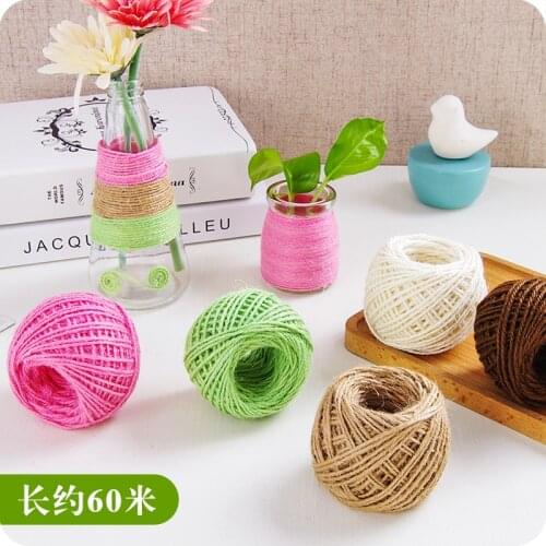 50M/Roll dia 2mm Natural Jute rope Crafts Rope household colour photo wall complex DIY decorative rope woven of fine linen Ms002