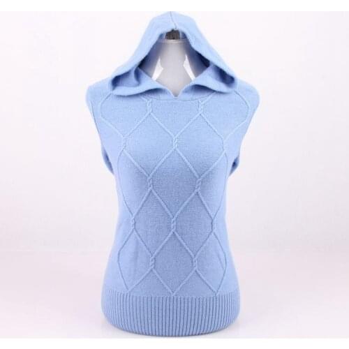 Large size 100% goat cashmere thick knit women hooded sweatshirt pullover coat S/90-5XL/125 retail wholesale