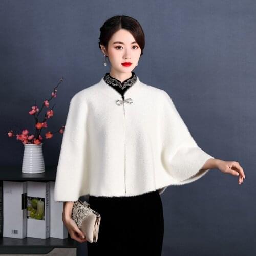 Faux Fur Party Wrap Winter Warm Bridal Bolero Ivory High Quality Wedding Coat Wedding Bridal Wrap Party Cape wholesale