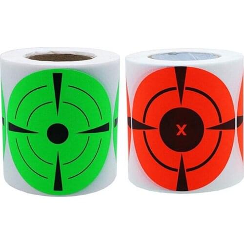 1 Roll 200PCS 3 Inch Shooting Target Paper Reactive Florescent Adhesive Splatter Reactive Stickers for Hunting Shooting Training
