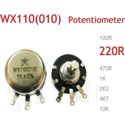 10pcs/lot WX110 WX010 1W 220R Potentiometer