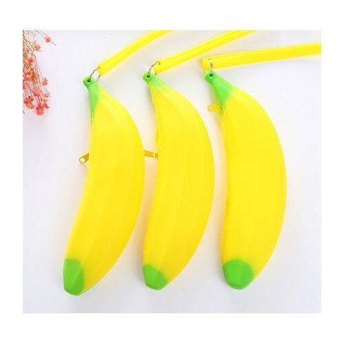 100pcs/lot fedex fast Coin Purse Pencil Case Portable Novelty Cute Banana Silicone Pen Bag Wallet pouch Coin Purses