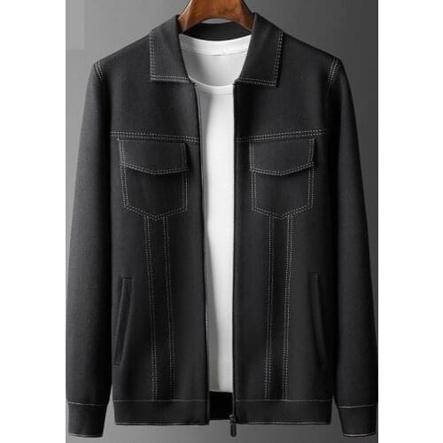 2021 classic High Quality Fashion Autumn Casual Jacket Men Fashion Coat Zipper Computer Knitted Thick Cardigan Size M-4XL