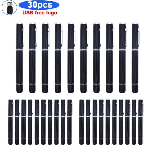 30pcs/lot usb 2.0 Flash Drive 32GB high speed 16GB 64GB pen drive Flash USB Stick drive 128GB Ballpoint pen u disk For wedding