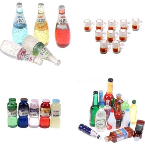 5/10PCS Mini Water Bottles Dollhouse Miniature Doll Food Dollhouse Kitchen Living Room Accessories Kids Gift Toys