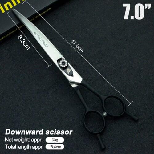 7" Down Curved Shears Pet Dogs Gromming Scissors Sharp Edge Animals Cat Downward Cutting Stainless Steel Barber Cutting Tools