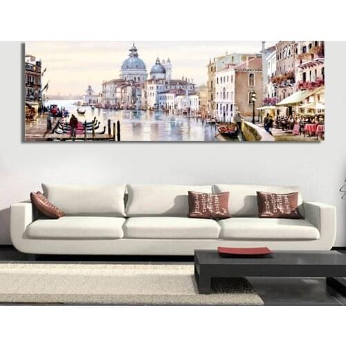 Home Decoration Abstract Landscape Oil Painting Posters and Prints Wall Art Canvas Painting City View Pictures for Living Room