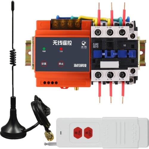380v wireless remote-control switch three-phase high power 4kw-15kw water pump remote- controller remote-control switch