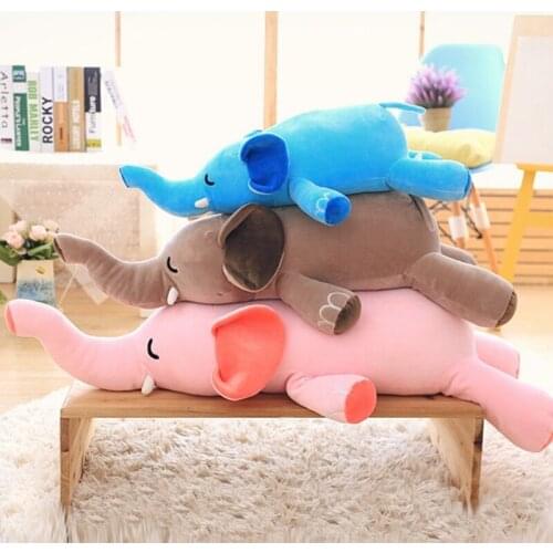Fancytrader 100cm Big Plush Soft Animal Elephant Toy Sleeping Pillow Stuffed Giant Cartoon Elephant Doll Kids Present 39