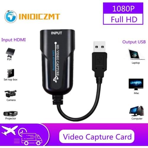 INIOICZMT Video Capture Card HDMI To USB 3.0 Game Capture Card 1080P HDMI video Reliable streaming Adapter For Live Broadcasts