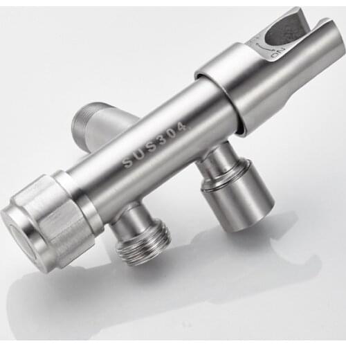 Creative Stainless Steel Wall-in Faucet 1 in 2 out Multifunctional Water Tap 304 Steel Bathroom & Kitchen Bibcocks