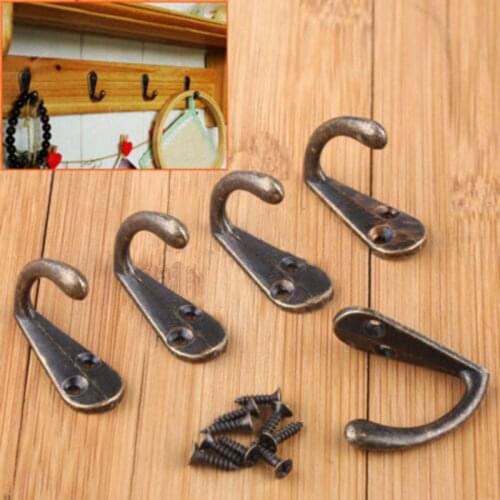 10PCS Cloth Hook Hangers Vintage Bronze Wall Hook Rustic Hanger Bag Rustic Hat Coat Hooks Wall Hanging Robe Hooks F1Q4