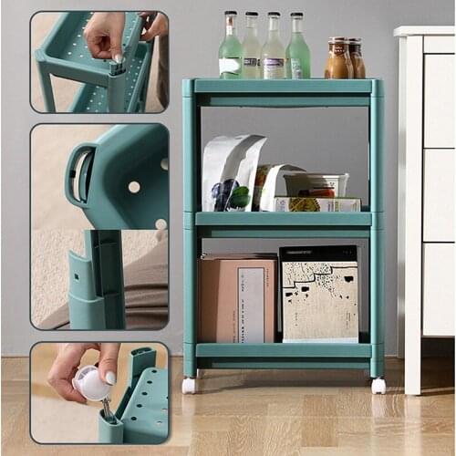 Kitchen Side Crevice Shelf Removable Shelf Multi-layer Trolley Bathroom Storage Narrow Slot Storage Bathroom Floor Stand