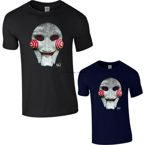 Saw Mask T-Shirt Horror Villain Scary Halloween JigSaw Doll Adult Kids Top