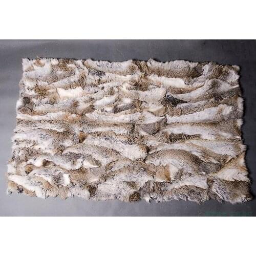 Genuine rabbit fur plate natural color patchwork rabbit fur blanket fabric parka lining DIY material fur raw material