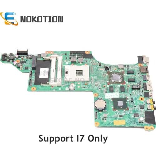 NOKOTION 605320-001 615307-001 For HP Pavilion DV7 DV7T DV7-4000 Laptop Motherboard HM55 DDR3 HD5650M 1GB Support I7 Only