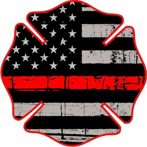 New Waterproof High-quality Fire Deparment Flag Color Car-Sticker and Decal Car Bumper Cover scratches Interior KK15*15cm
