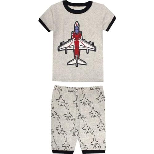 New O-Neck Boys Cotton Pajamas Set Soft Comfortable Cartoon for Child Kids Short Sleeve Pyjamas Girls Boys Sleepwear Pajama Set