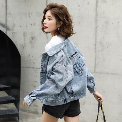 2021 Spring And Autumn New Denim Jacket Womens Short Loose Casual Top Fashion Versatile Jacket
