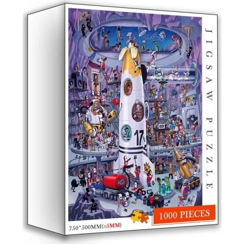 Wooden 1000 Pieces Jigsaw Cartoon Picture Puzzles Creative 1000 Pieces Wooden Puzzle Toys for Adults Kids Games Gifts 75*50cm