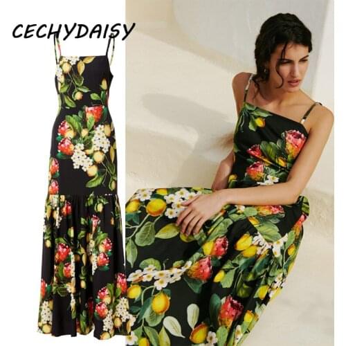 Traf Dress Women High Waist Vintage Floral Printed Sexy Sleeveless Summer Y2k Clothing Sundress Backless Boho Beach Maxi Dresses