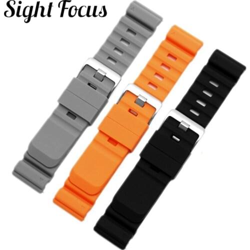 Sight Focus 24mm Rubber Watchband For Suunto D5, Watch Band For Suunto 9 watch Strap For Spartan Ranneke wristband Black Orange