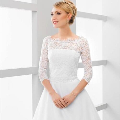 Romantic New Arrival Lace Jacket Wedding Bolero Women Long Sleeve Bridal Wrap Wedding Coat for Boho Wedding Dress