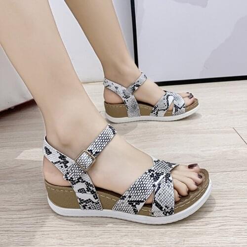 High quality Women Platform Sandals Fashion Solid High heels Wedges Espadrilles Ladies Open toe Sandals Serpentine