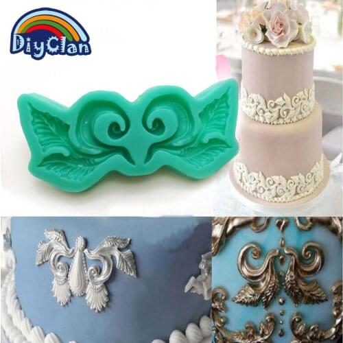 Cake border silicone molds for cake decorating jelly fondant mold chocolate laciness leaves shape lace mat F0648HM35