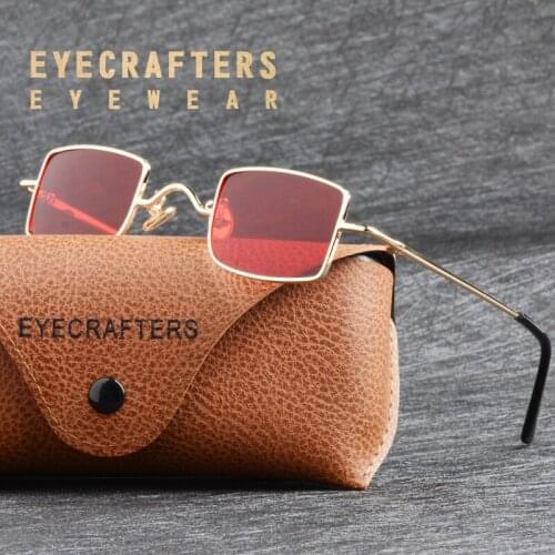 Mens Womens Metal Vintage Square Eyecrafters Retro Polarized Steampunk Sunglasses Coating Anti BLue Lens Mirrored Eyewear