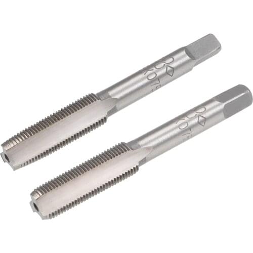 Uxcell Metric Hand Tap M8 Thread 0.75 Pitch 3 Straight Flutes H2 Alloy Tool Steel 1 Pair