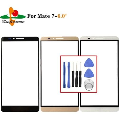 Outer Screen For Huawei Ascend Mate 7 MT7-L09 Front Touch screen Panel LCD Display Out Glass Cover Lens Replacement