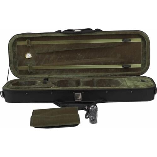 High Quality Black Oxford Violin Case 4/4 w/ Hygrometer Foamed Handmade Violino Case Tongling