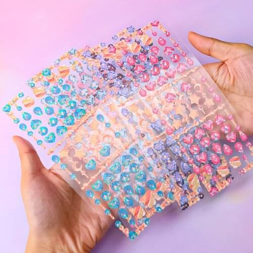 1PC Diamond Pendant Creative Sticker Sequin Decoration Tool Korea Star Chaser Props Fluorescent Stickers Stationary