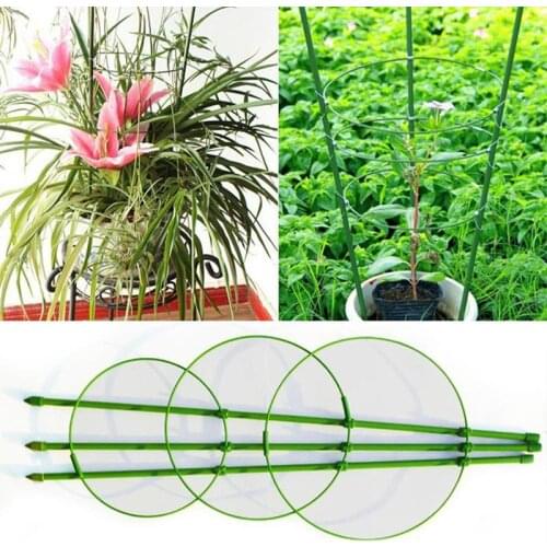 1Pc 45cm Plant Cage Durable Creative Climbing Vine Rack Garden Balcony Plastic Coated Iron flower Support Trellis Frame stand