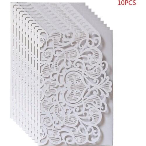 10pcs Laser Cut Hollow Heart Shape Wedding Invitations Card Party Supplies85WC