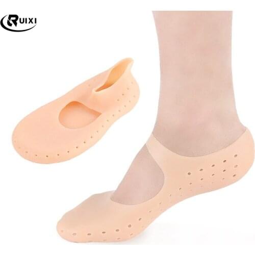 2 Pcs Silicone Insole Gel Sock Foot Care Tool Feet Protector Pain Relief Crack Prevention Moisturize Dead Skin Removal Sock
