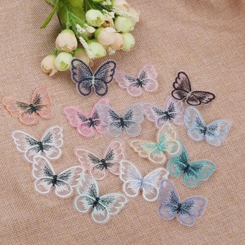 2021 New10Pcs Lace Butterfly Multi-Color Cloth Embroidery Patch Sew On Polyester DIY Patch